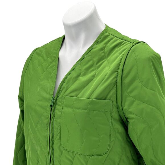 Stussy Women's Quilted Jacket Vest Convertible Nylon Ranch Green Streetwear M - Picture 8 of 14